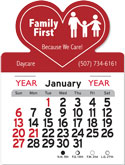 Adhesive Peel-N-Stick® Heart shape calendar