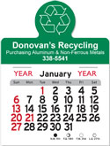 Stick Up Adhesive Calendar with Recycle symbol