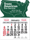 USA shape Vinyl Top Stick Up Calendar