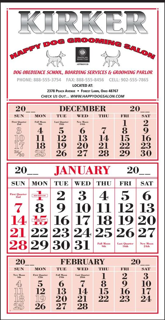 3-Month In View Single Panel Calendar with 12 Sheets and Tinned Top, size 13x27
