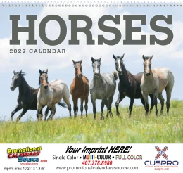 Custom Printed Horses Promotional Calendar – 12-Month Full-Color Calendar with Stunning Horse Photography 2027 promotional calendar – Horses Calendars – 2027