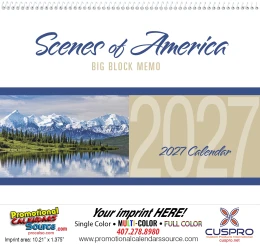 Scenes of America Big Block Memo Promotional Calendar  promotional calendar – America Scenic Calendars – 2027