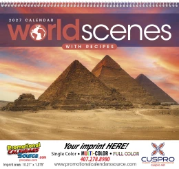 World Scenes with Recipe Promotional Calendar  promotional calendar – World Travel Calendars – 2027