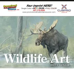 Custom Wildlife Art Promotional Wall Calendar with Company Logo Imprint