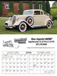 Antique Cars 2 Month View Calendar promotional calendar – 2 Month View Calendars – 2026