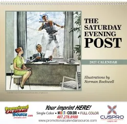 The Saturday Evening Post Deluxe Pocket Wall Calendar, Size 12x21 promotional calendar – Pocket Wall Calendars – 2027