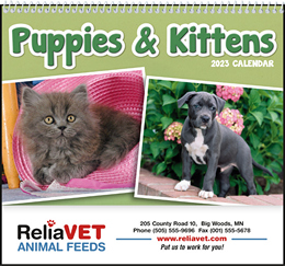 Puppies & Kittens Wall Pocket Promo Calendar, Size 8x13 promotional calendar – Pocket Wall Calendars – 2026