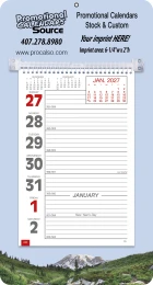 Large Numbers Promotional Weekly Memo Calendar  - Mountains promotional calendar – Memo Style Calendars – 2027
