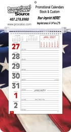 Weekly Memo Calendar w Big Numbers   - Patriotic promotional calendar – Memo Style Calendars – 2027