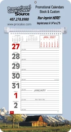 Big Numbers Weekly Memo Calendar w Rural Theme Picture promotional calendar – Memo Style Calendars – 2027