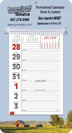 Big Numbers Weekly Memo Calendar w Rural Theme Picture promotional calendar – Memo Style Calendars – 2026