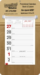 Promotional Big Numbers Weekly Memo Calendar  - Butcher Block promotional calendar – Memo Style Calendars – 2027
