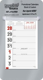 Promotional Big Numbers Weekly Memo Calendar  - Silver promotional calendar – Memo Style Calendars – 2026