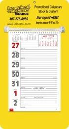 Promotional Big Numbers Weekly Memo Calendar  - Yellow promotional calendar – Memo Style Calendars – 2027