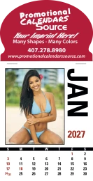 Swimsuit Stick-Up Adhesive Calendar Full Color Images