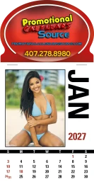 Mini Adhesive Calendar w Full-Color Imprint, Swimsuit Grid