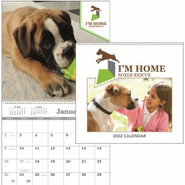 Custom Single Image Wall Calendar,  Spiral Binding, Size 18.5x10.8 Open promotional calendar – Custom Single Image Calendars – 2026