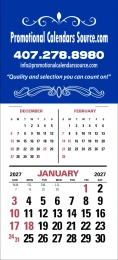 3-Month Stick-Up Calendar with Super Size Square Header promotional calendar – Classic Stick-Up Calendars – 2027