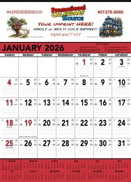 Red & Black 13 Month Contractor Calendar, Size 18x25 promotional calendar – Contractor Calendars – 2026