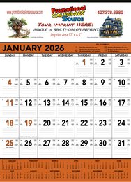 Orange & Black Commercial Contractor Calendar, 18x25 promotional calendar – Contractor Calendars – 2026