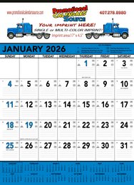 Contractor Calendar w Blue & Black Grid, 18x25 promotional calendar – Contractor Calendars – 2026