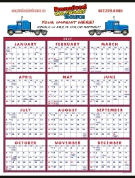 Year In View Wall Calendar w Week Numbers, Single Sheet Size 22x29, Week Numbers, Tinned