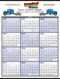 12 Months-In-View Wall Calendar Blue-Gray Grid (22x29)  promotional calendar – 12 Months In View – 2027