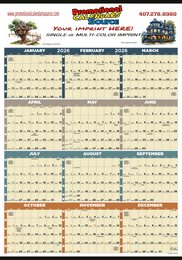 Poster Year-In-View Calendar with Multi-Color Grids – 27" × 38" promotional calendar – Custom Poster Calendars – 2026