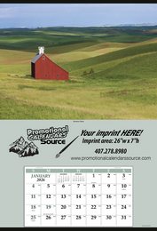Jumbo Size Calendar with Summer Barn Scene, Tinned Top 27x39 promotional calendar – Large Format Calendars – 2026