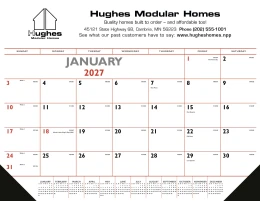 Desk Pad Calendar w Vinyl Corners, Red & Black imprint, Size 22"x17" promotional calendar – Desk Pad Calendars – 2027
