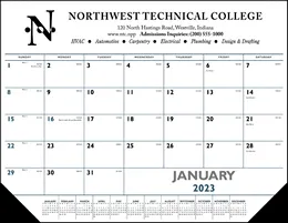 Desk Pad Calendar w Vinyl Corners Blue & Black imprint promotional calendar – Desk Pad Calendars – 2027