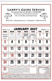Large Almanac Commercial Calendar Size 11x17