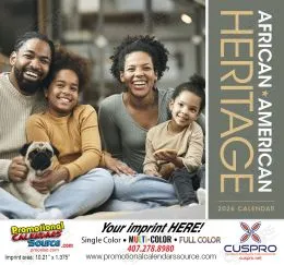 African-American Heritage Family Calendar Stapled promotional calendar – African American Calendars – 2027