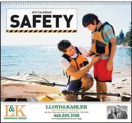 Safety Tips Promotional Calendar – Essential Safety Advice, Custom Printed, Spiral Binding promotional calendar – Themed Calendars – 2027
