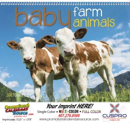 2027 Baby Farm Animals Calendar – Adorable Animal Photography, Custom Printed, Spiral Binding, Perfect for Home & Gifts