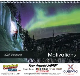 2027 Motivations Calendar – Inspirational Quotes & Artwork, Custom Printed, Spiral Binding promotional calendar – Motivational Calendars – 2027