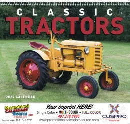 2027 Classic Tractors Promotional Calendar – Vintage Tractor Photography, Custom Printed, Spiral Binding promotional calendar – Tractors Calendars – 2027