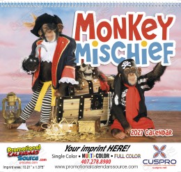 Monkey Mischief Calendar Spiral promotional calendar – Monkeys Calendars – 2026