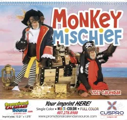 Monkey Mischief Calendar Spiral promotional calendar – Monkeys Calendars – 2027