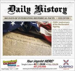 Daily American History Facts Calendar, Spiral promotional calendar – Patriotic Calendars – 2027