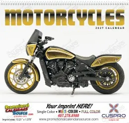 Custom Motorcycles Calendar With Spiral Binding promotional calendar – Motorcycles Calendars – 2027