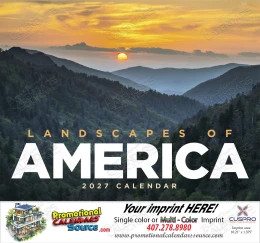Landscapes of America Scenic Calendar, Stapled promotional calendar – America Scenic Calendars – 2027