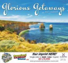 Glorious Getaways Promotional Scenic Calendar  Stapled promotional calendar – World Travel Calendars – 2026