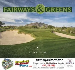 Fairways & Greens - Promotional Calendar  Stapled promotional calendar – Golf Calendars – 2027