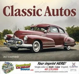 Classic Cars of the 40s, 50s, 60s  Calendar, 2027, Stapled promotional calendar – Cars Calendars – 2027