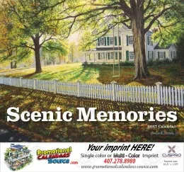 Scenic Memories Illustrations Calendar, 2027, Stapled promotional calendar – Art Themed Calendars – 2027