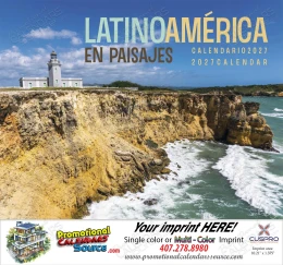 Latinoamerica en Paisajes Promotional Calendar  Stapled promotional calendar – World Travel Calendars – 2027