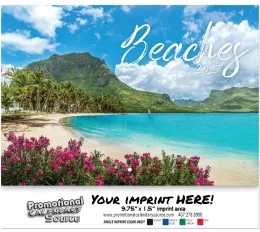 Scenic Beaches Wall Calendar  - Stapled 2027 promotional calendar – Beaches Calendars – 2027
