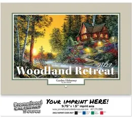 Woodland Retreats Wall Calendar  - Stapled promotional calendar – Homes Calendars – 2027