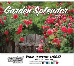 2027 Garden Splendor Wall Calendar – Beautiful Floral & Nature Scenes, Stapled for Easy Hanging promotional calendar – Gardens Calendars – 2027